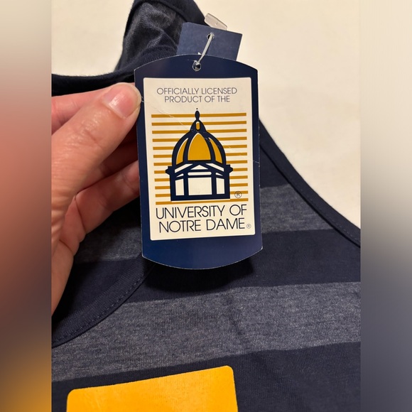 Notre Dame NWT, officially licensed blue & gray rugby stripe with gold ND, XL - Picture 8 of 10